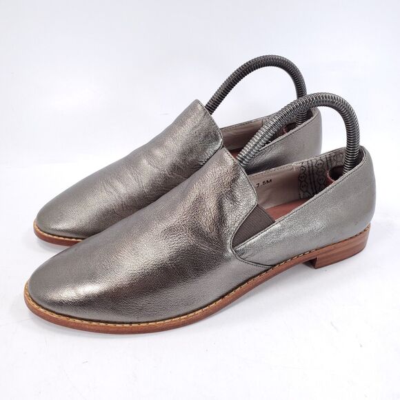 Matt Bernson Casual Slip On Loafer Flat Womens Size 7.5 Silver Brown - Picture 1 of 9